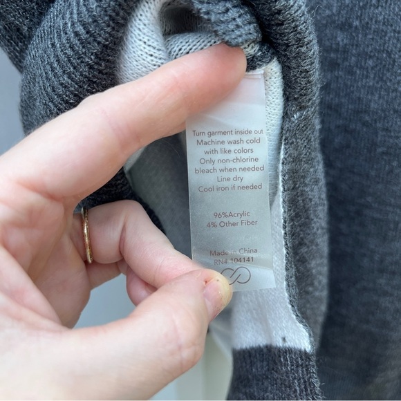 Calia Top Sweater Mock Neck Knit Womens XS Gray Long Sleeve - Picture 2 of 9